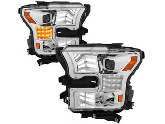 ANZO Chrome Sequential Signal DRL Projector Headlights