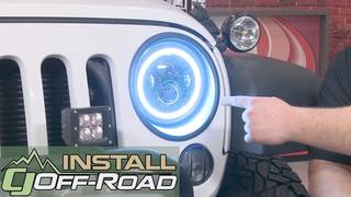 Jeep Wrangler JK Oracle Lighting Hlight LED Dual Projector 7" Blk w/White Halo 2007-18 Installation